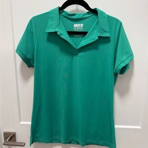 MIER Women's Teal Button Down Shirt